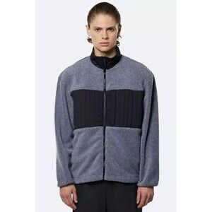 Rains Fleece Zip-Up Jacket in Heather Grey Size M/L